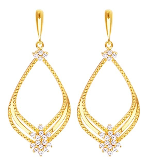 1 Gram Gold Plated 925 Silver Jewellery Earrings with CZ Stones