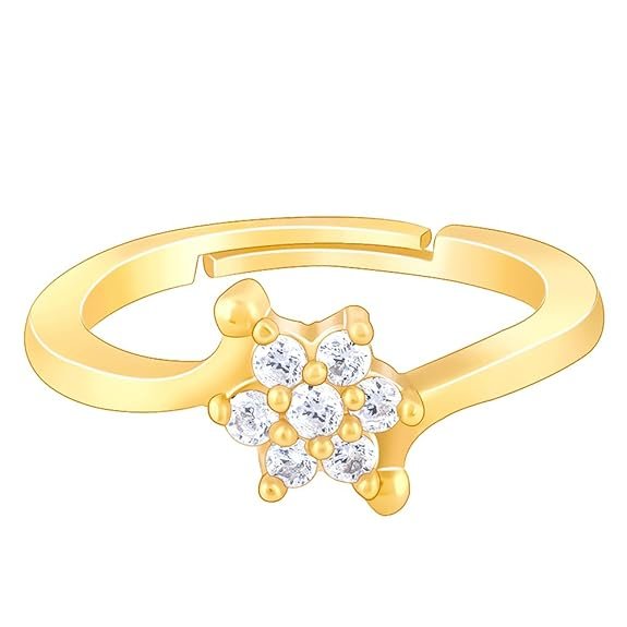 Gold Plated 925 Silver Golden Snowflake Adjustable Ring for Women